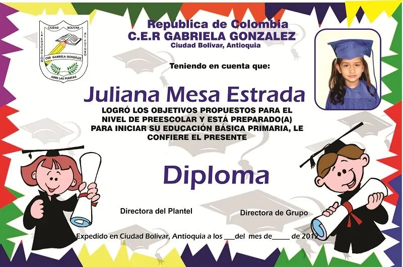 Diplomas de graduación de preescolar para imprimir - Imagui