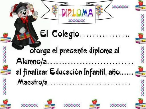 Formatos de diplomas para niños de primaria - Imagui