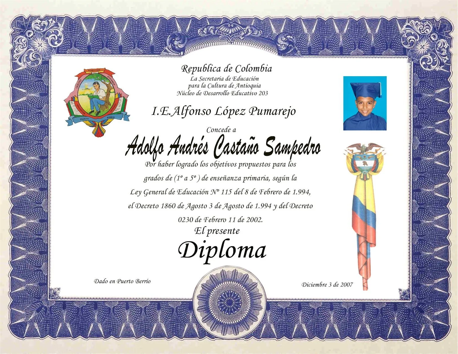 DIPLOMAS Y MOSAICOS: DIPLOMAS ESCOLARES