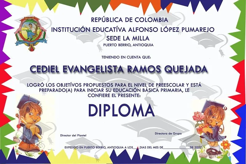 DIPLOMAS Y MOSAICOS ESCOLARES: DIPLOMAS Y MOSAICOS PREESCOLAR