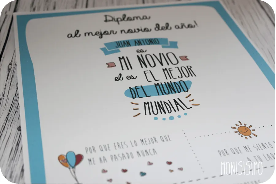 MONISISIMO: Kit "Al Mejor Novio del Mundo"