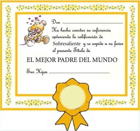 Diplomas para el Día del Padre | Dibujos para Niños