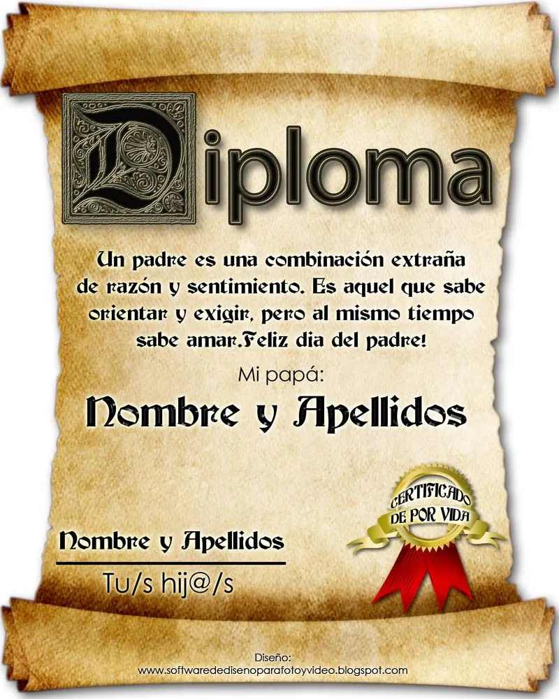 Diplomas para el día del padre gratis - Imagui