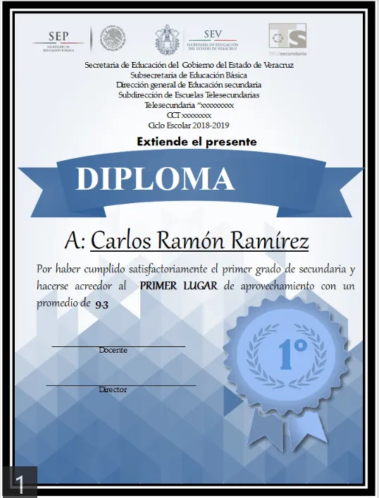 Diplomas y reconocimientos editables para power point. – Telesecundarias  Veracruzanas