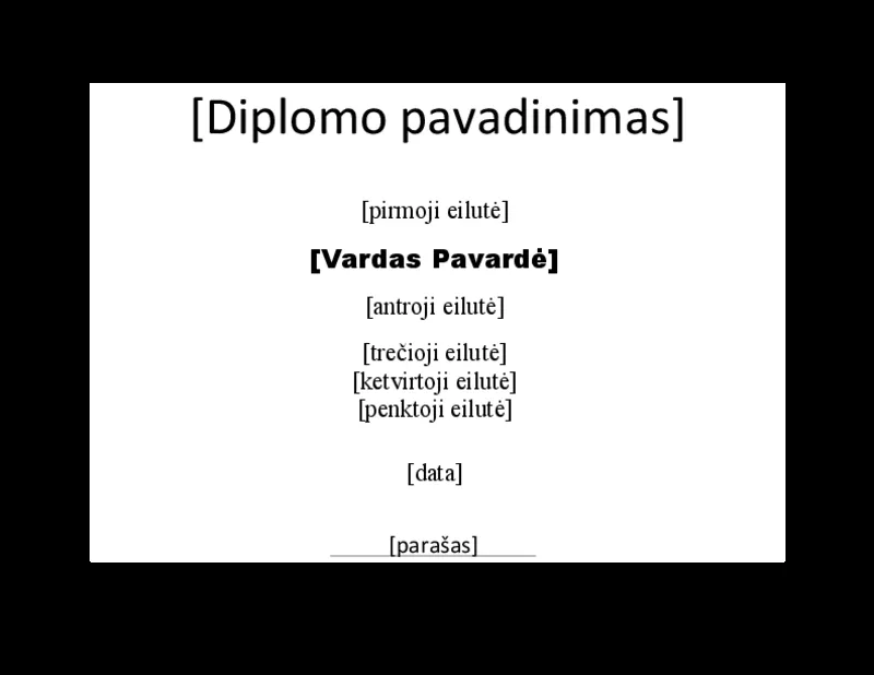 Diplomas - tuščia forma - šablonas, forma, pavyzdys, dokumentas ...