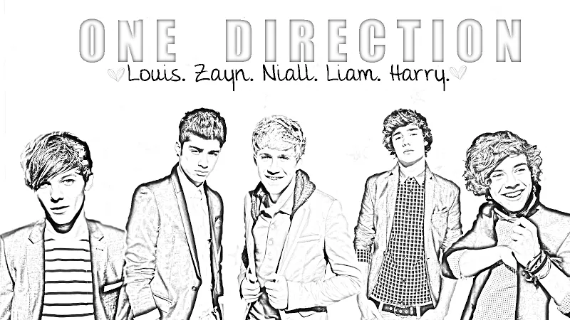 Directioner 4ever: Imagen para colorear