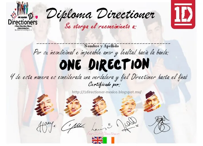 Directioners: Diploma, Acta de Matrimonio y Credencial de One ...