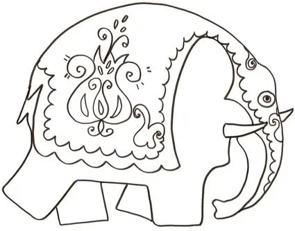 Disegno di un elefante indiano - Cose Per Crescere