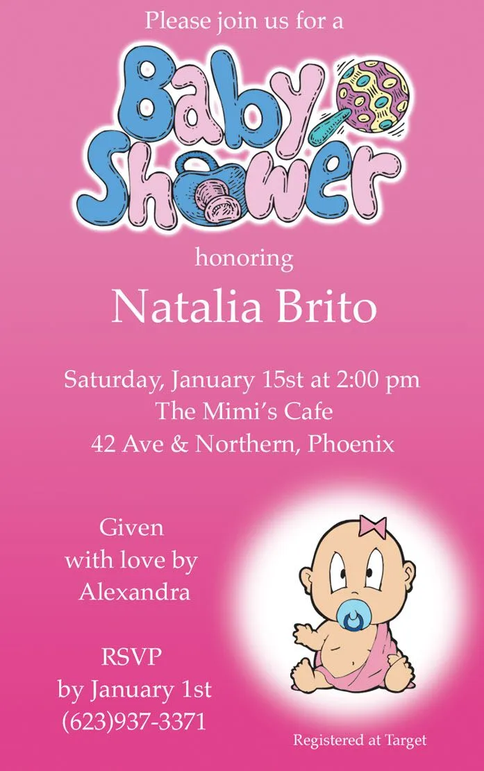 Diseñarte: INVITACION BABY SHOWER (