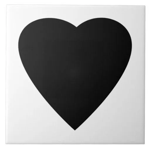 Diseño blanco y negro del corazón del amor azulejo | Zazzle