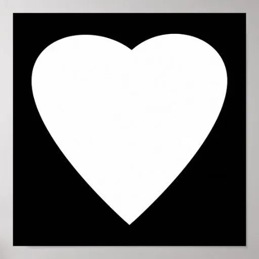 Diseño blanco y negro del corazón del amor impresiones de Zazzle.