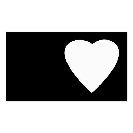 Diseño blanco y negro del corazón del amor tarjeta de negocio de ...