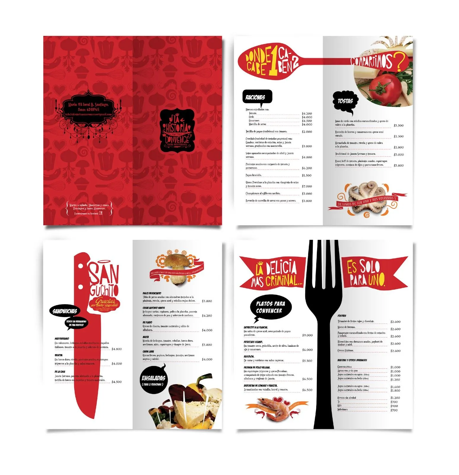 DISEÑO / BRANDING: Carta Menu Restaurant "La Historia no me Convence"