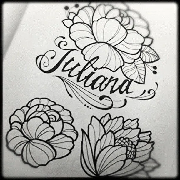 Diseño caligrafía con flores... #design #diseño #ta2 #tattoo #font ...