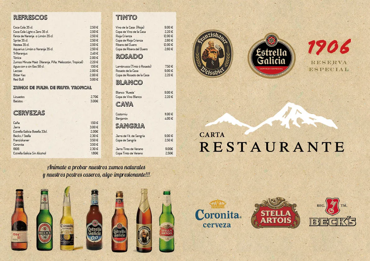 Diseño Carta Restaurante Ararat Festival Park Mallorca - H2A ...