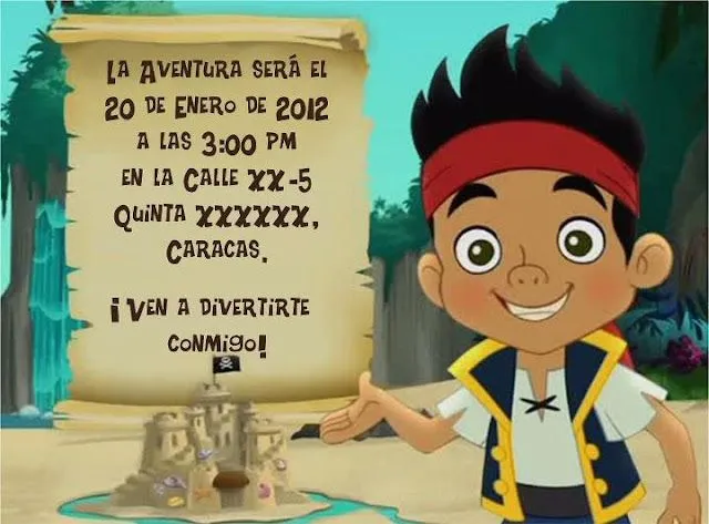 Diseño Gráfico Lynn: Tarjetas de Invitación "Jake y los Piratas ...