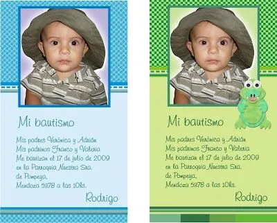 Diseño Gráfico Natalia Paola Martin: Tarjetas de bautismo