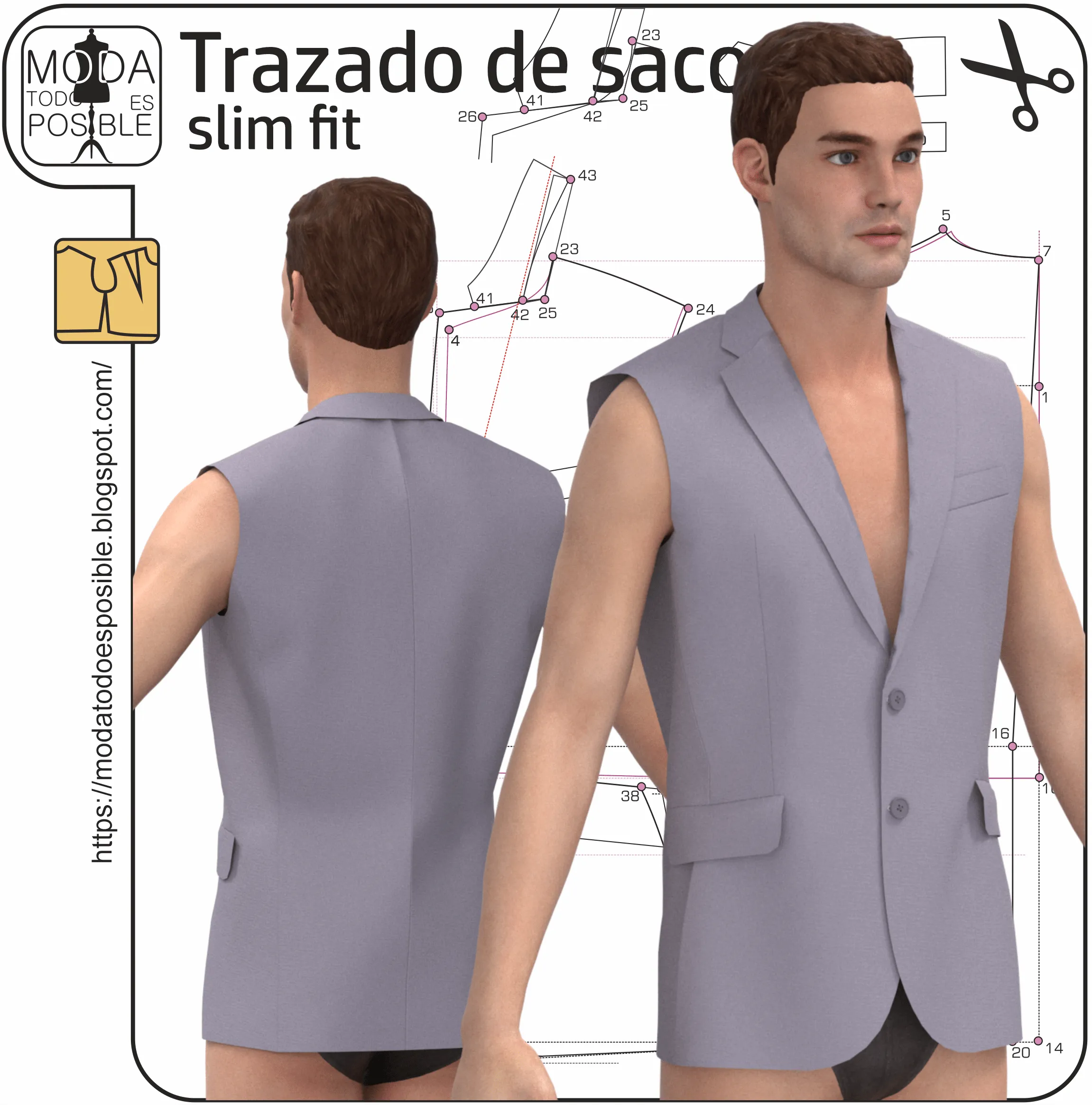 DISEÑO, MOLDES Y COSTURA: Transformacion para saco slim