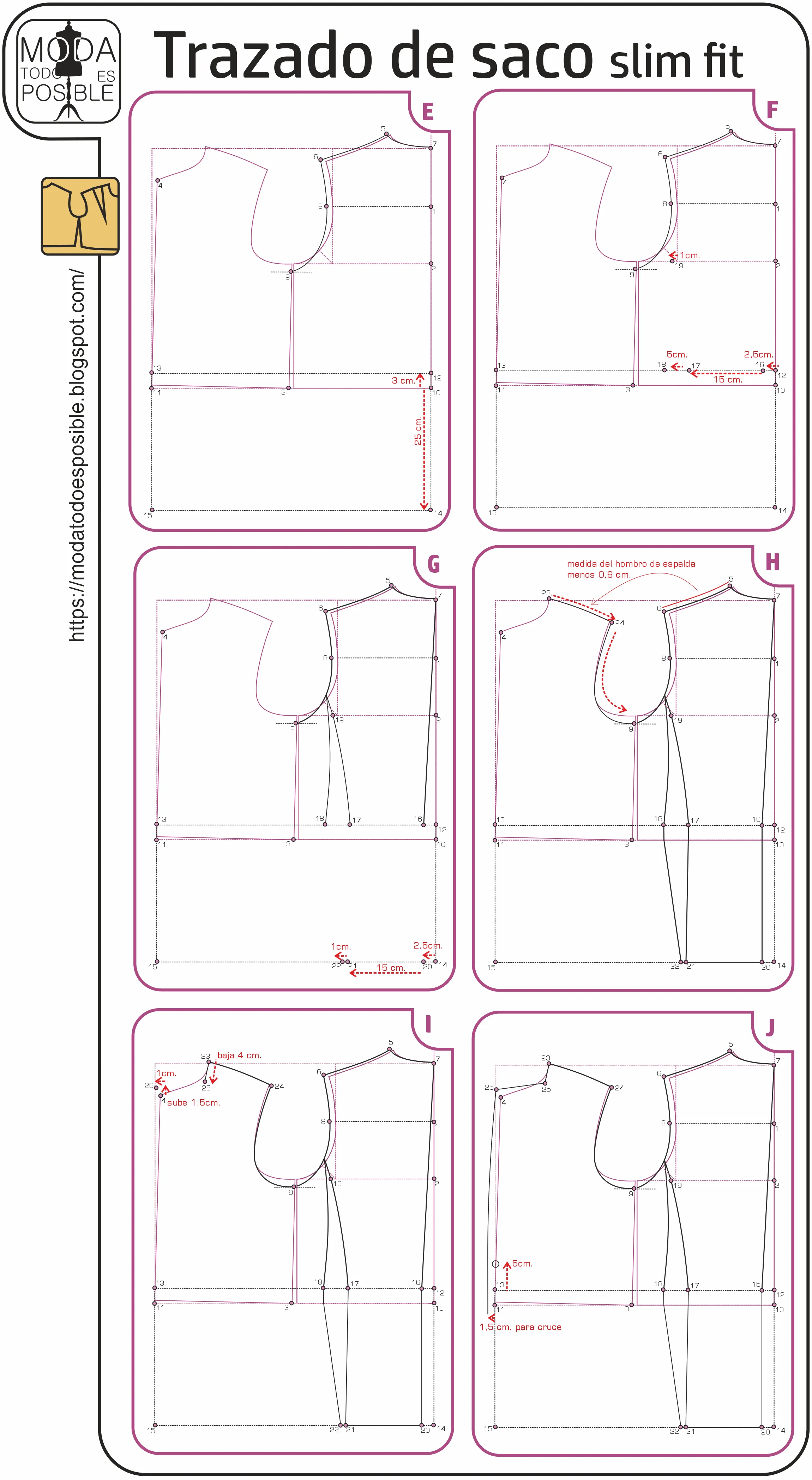 DISEÑO, MOLDES Y COSTURA: Transformacion para saco slim