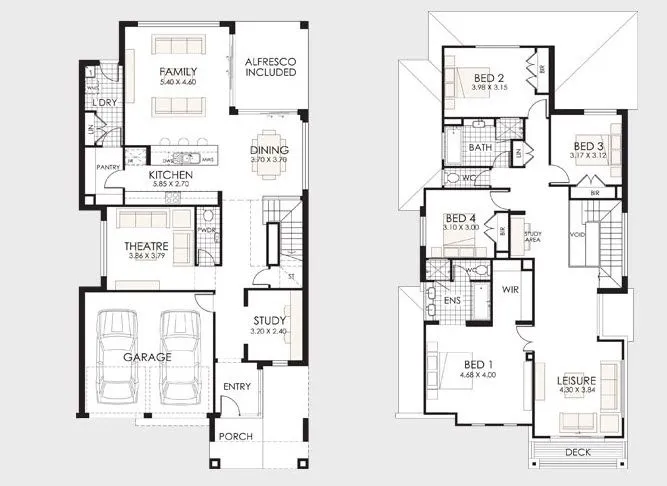 Diseño y planos de casas de dos pisos con ideas para construcción ...