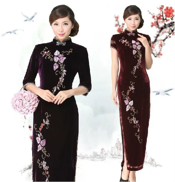 Diseño de la tapa del Cheongsam chino tradicional vestido chino ...