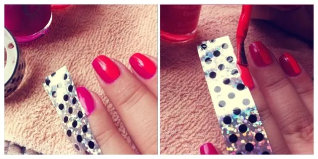 Diseño en uñas / Rosa y Naranja - Confetti Rush