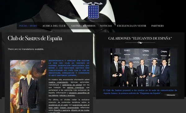 Diseño web del Club de Sastres de España | Xelectia Web Lab ...