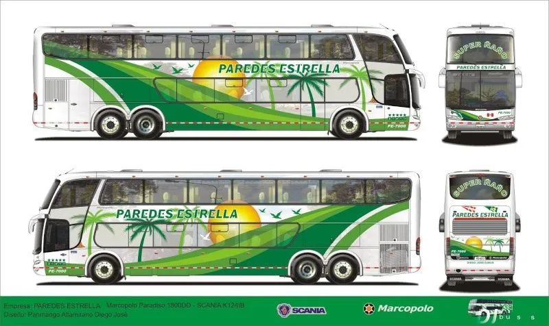 Diseños de Buses a mano y a PC.