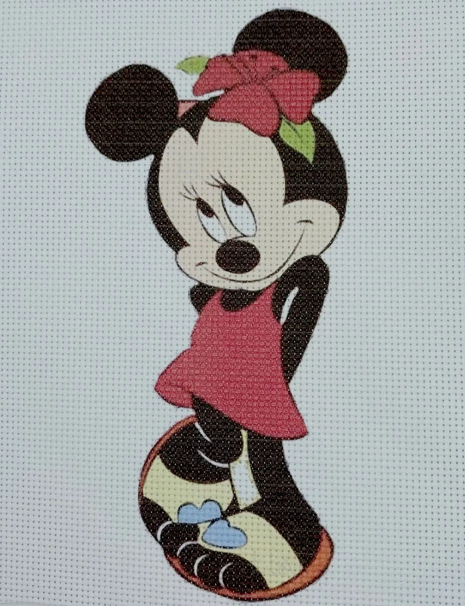 Diseños estampados para bordar en punto de cruz | Minnie Mouse - Marol Rivadeneira