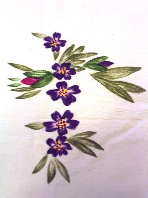 Diseños de flores para pintar manteles - Imagui