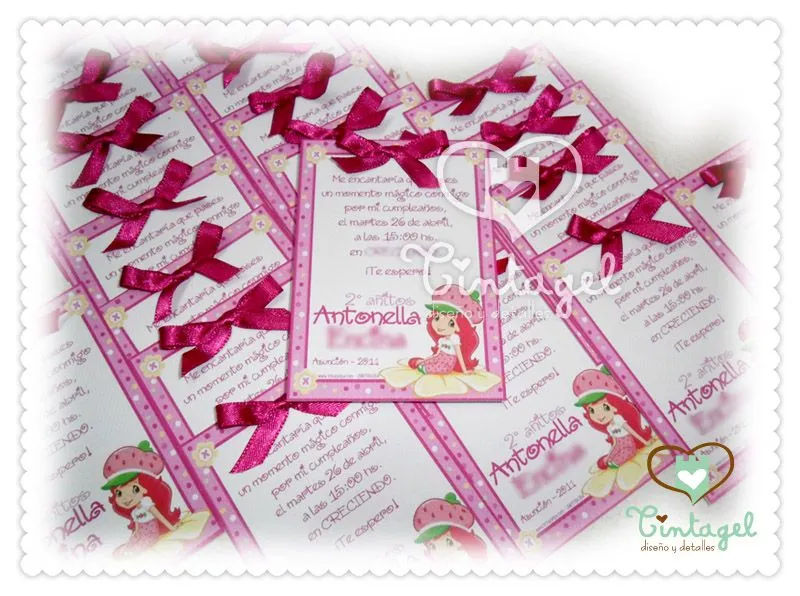 Diseños invitaciónes de frutillita para cumpleaños - Imagui