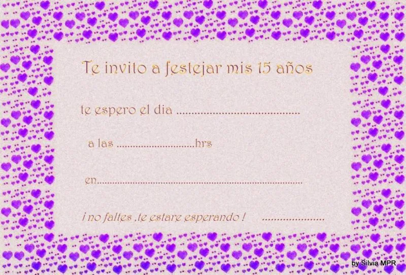 Diseños de invitaciones para 15 años gratis - Imagui