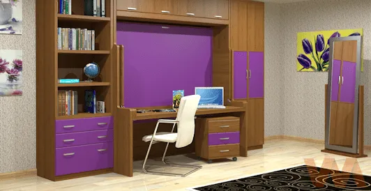 DISEÑOS DE MUEBLES ESCONDIDOS: ESCRITORIO - DORMITORIO JUVENIL ...