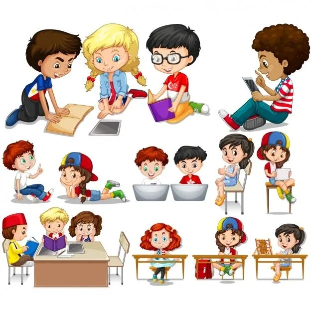 Diseños de niños estudiando | Descargar Vectores Premium