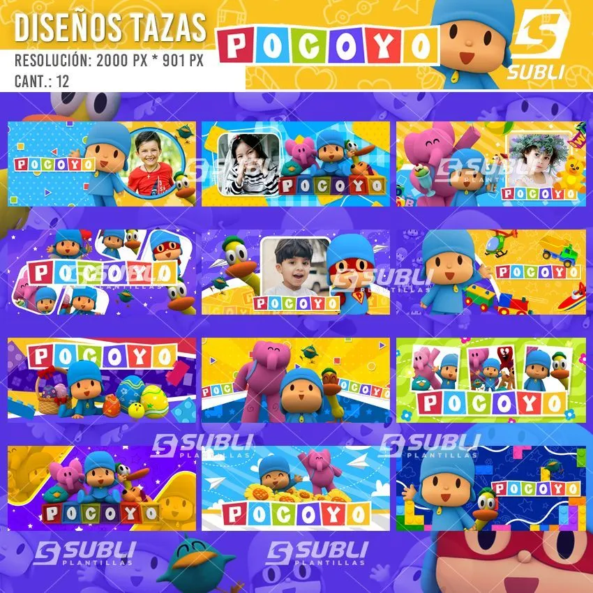 ▷ Diseños Plantillas para Sublimar Tazas de Pocoyo | SubliPlantillas