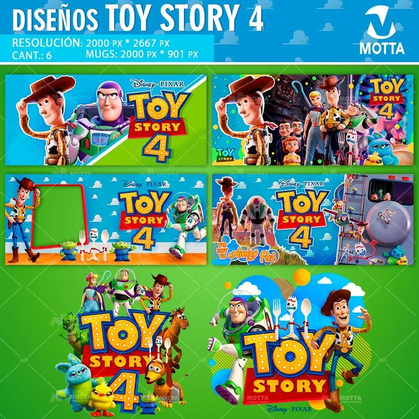 DISEÑOS PARA SUBLIMAR TOY STORY 4 - Motta Consultores