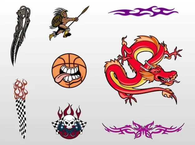 Diseños de tatuaje conjunto Vector fresco | Descargar Vectores gratis