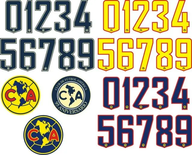 Diseños, vectores y más: Club América números y letras