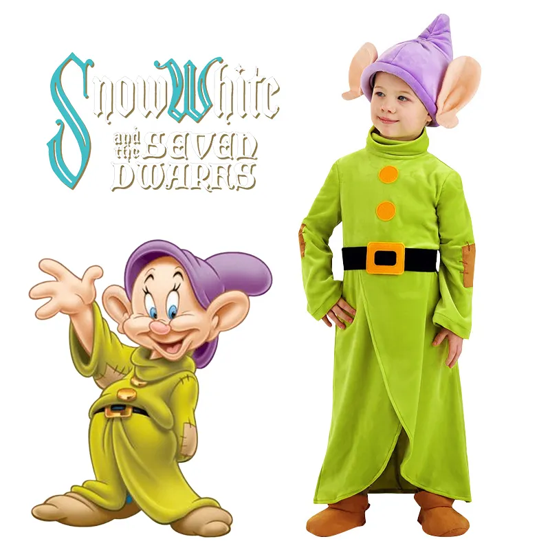 Disfraz de Dopey de Disney para niños, traje de Blancanieves y los siete  enanitos, ropa de Halloween - AliExpress