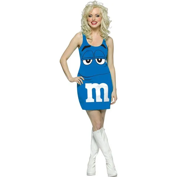 Disfraz de M&Ms Azul vestido adulto: comprar online