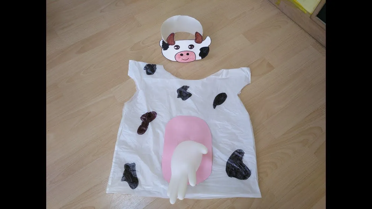 DISFRAZ DE VACA con materiales reciclados en un minuto! - YouTube