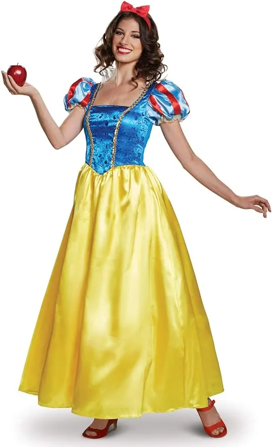 Disguise Disfraz blanco nieve para mujer, vestido oficial de Disney Princess Blancanieves de lujo, Azul y Amarillo, M : Amazon.com.mx: Juguetes y Juegos