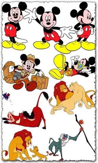 Disney cartoon vector cliparts