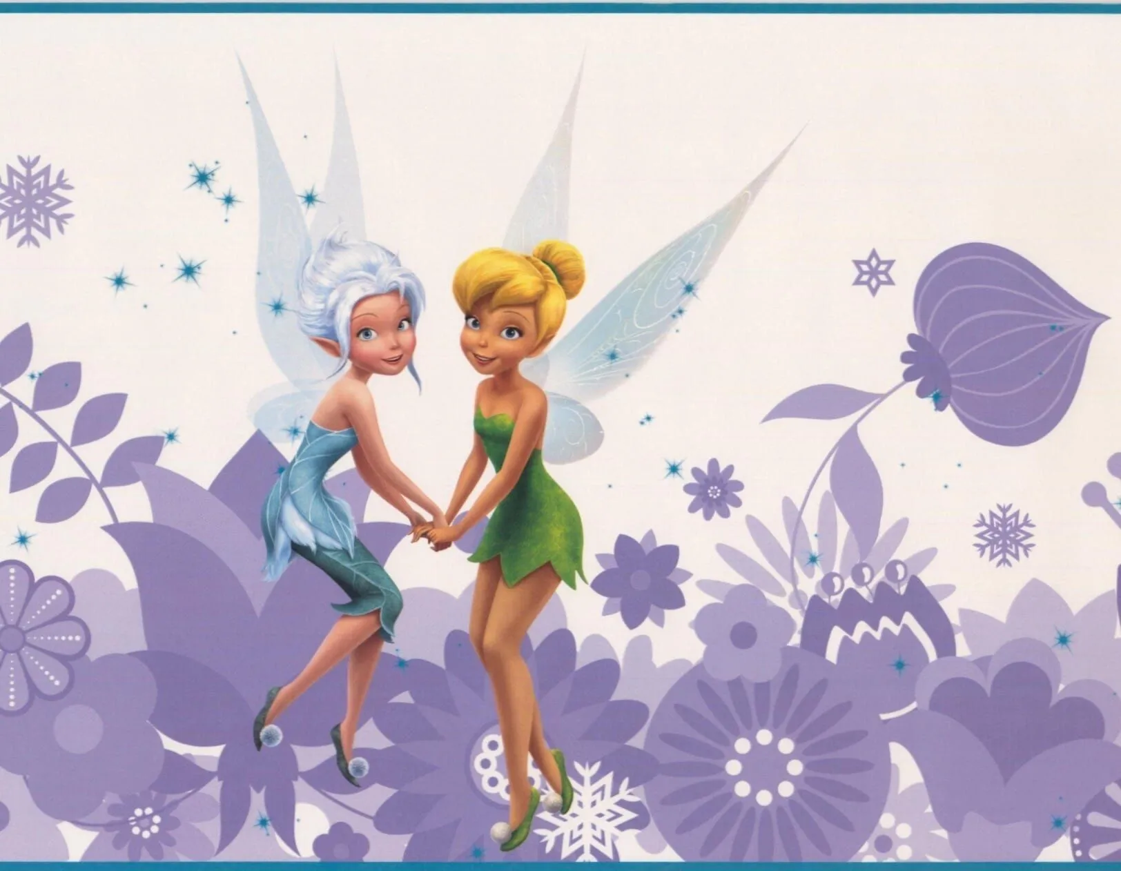 Disney Fairies Tinker Bell Fawn Iridessa Rosetta Silvermist Periwinkle -  Papel pintado para pared, color morado y