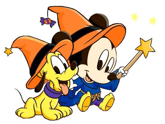 Disney Halloween Babies Mickey and Pluto Wallpaper - Puzzles-Games ...