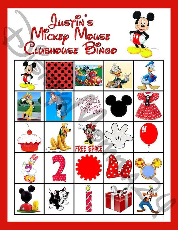 8 Disney Mickey Mouse Clubhouse Birthday Bingo by DisneyMomma24