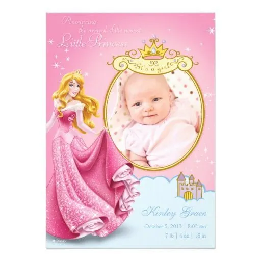 Disney Princess Aurora Birth Announcement #baby #shower ...