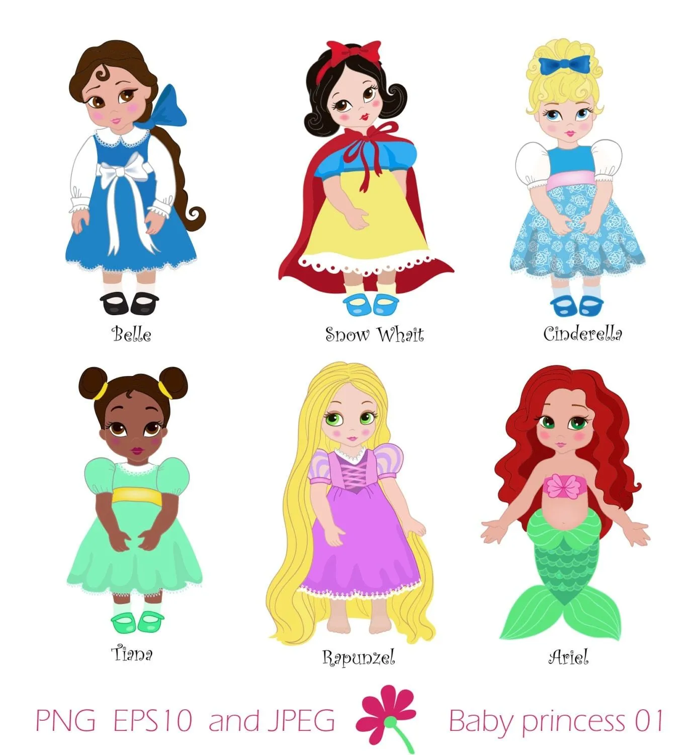 Princess in childhood.Digital Clipart Set Baby by SandyDigitalArt