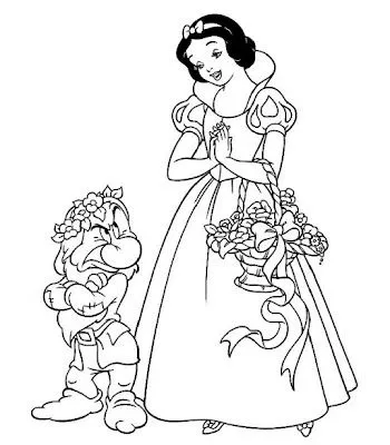 Blancanieves y los 7 enanitos para colorear - Imagui