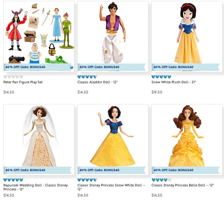 Disney Store: 40% Off Select Popular Toys!